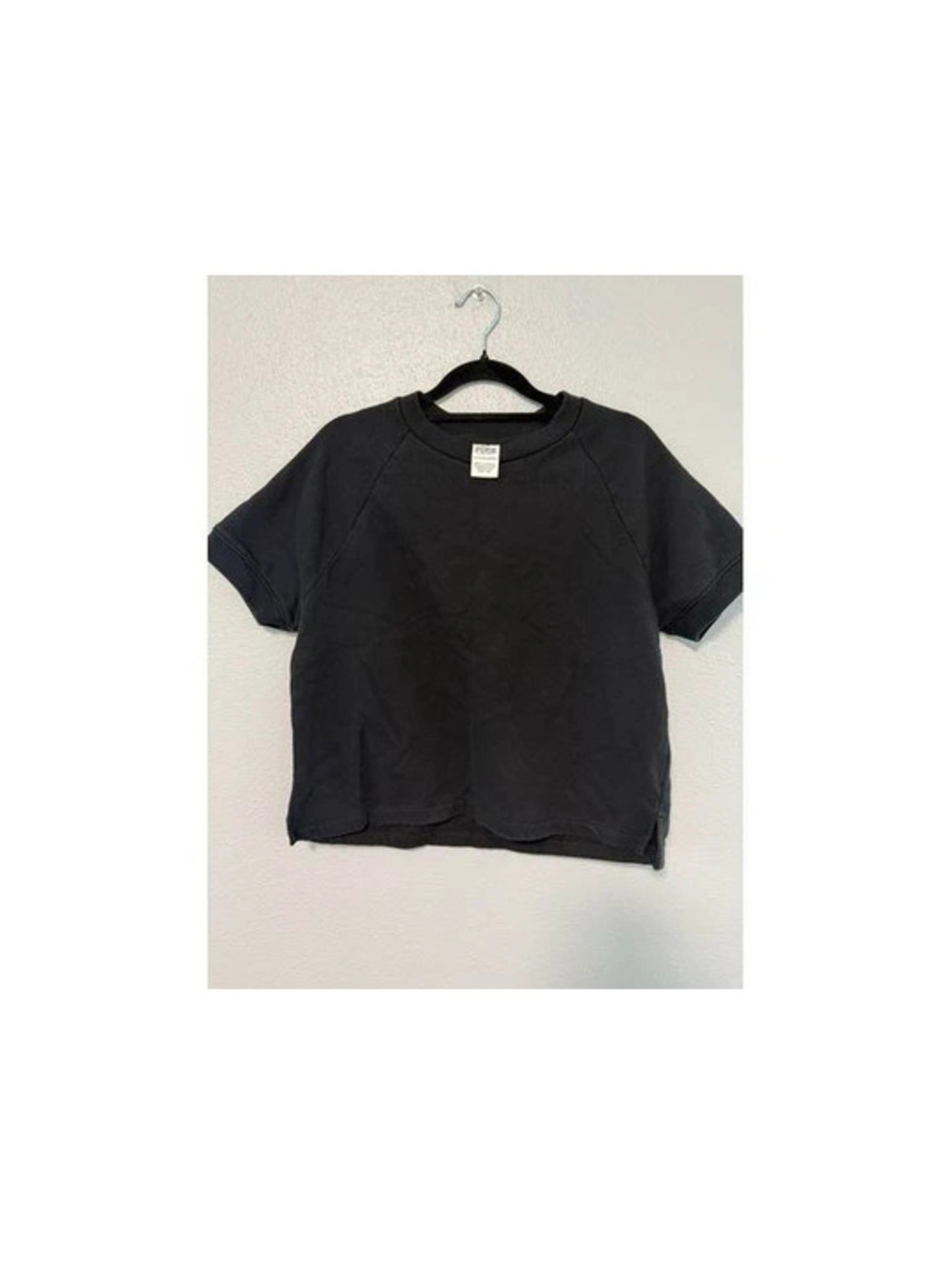 #6229  PINK Victoria's Secret Black Cropped T-Shirt XS